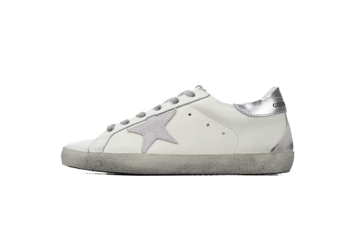 030bf74f24983c663be59b8a5dca58fc Golden Goose Super Star 'Silver Heel - Image 1