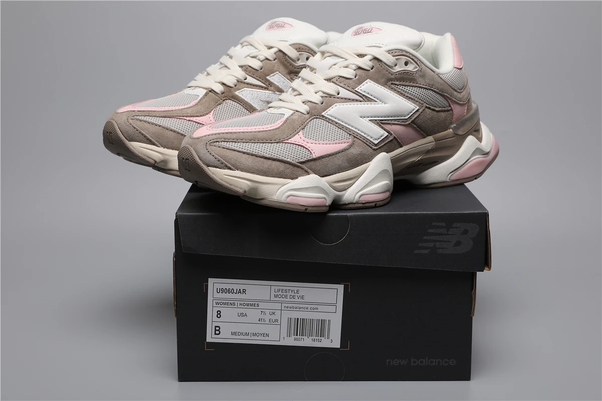 230884185_009 New Balance 9060-136 JAR-261 Grey/Pink Sizes 36-41.5 - Image 1