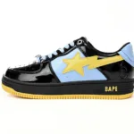 A Bathing Ape Bape Sta Low Black, Blue, And Yellow 1H20 191 046